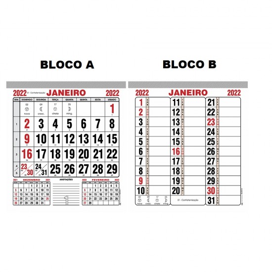 Folhinha Personalizada 2026 Comercial Média 27x37,5cm (100 unidades)