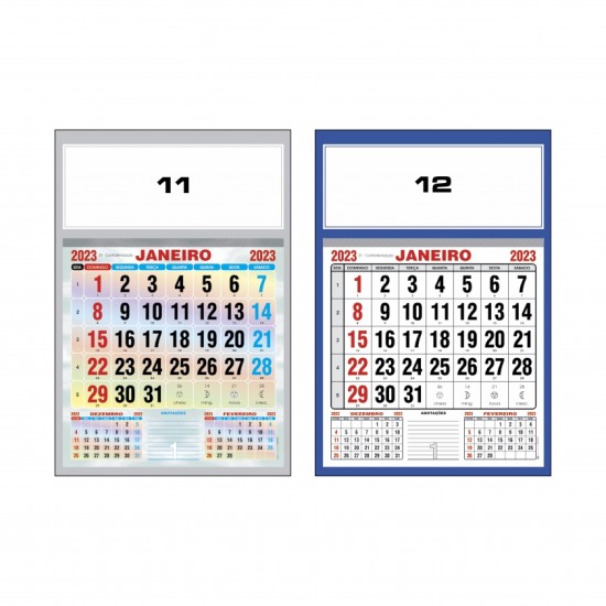 Folhinha Personalizada 2026 Comercial Grande 47x32cm (100 unidades)