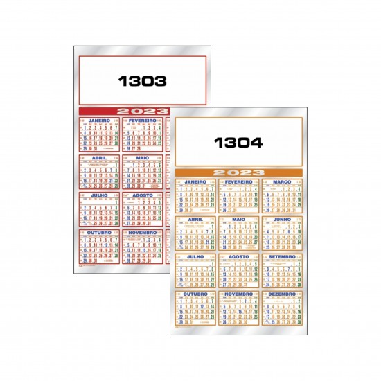 Folhinha Personalizada 2026 Comercial Metalizada 30 x 50 cm (100 unidades)